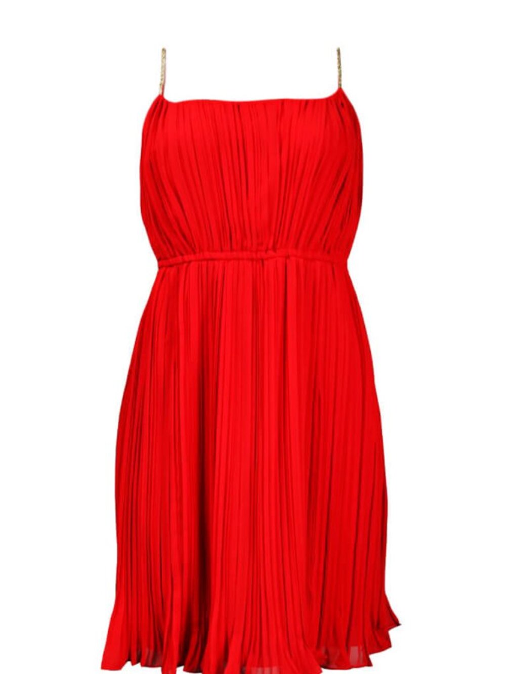 Suzi Chin for Maggy Boutique Spaghetti Strap Pleated Chiffon Dress